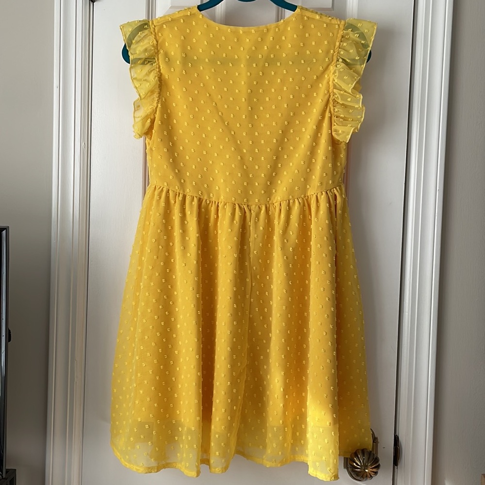 Yellow Ruffle Sleeve Dress - Picture 3 of 3